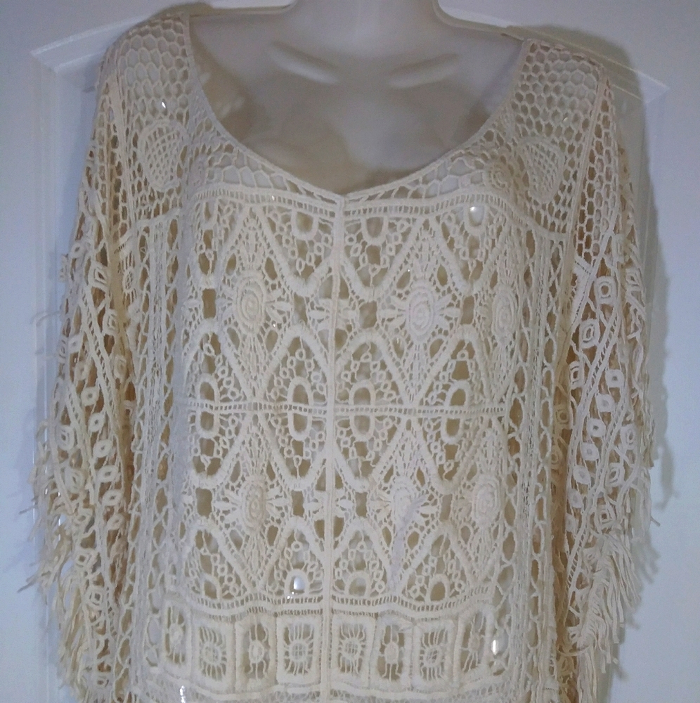 Cato Crochet Cover-up w/Sleeves - Picture 1 of 6